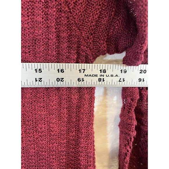 Lauren Conrad Women's Small Maroon Knit Long Sleeve Sweater - Picture 10 of 12